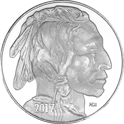 SILVER ROUNDS 1 OZ — 1 OZ SILVER ROUND BUFFALO HIGHLAND MINT