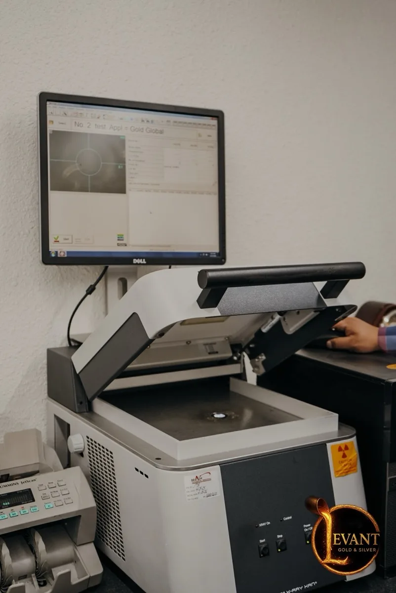 XRF testing machine at Levant Gold & Silver
