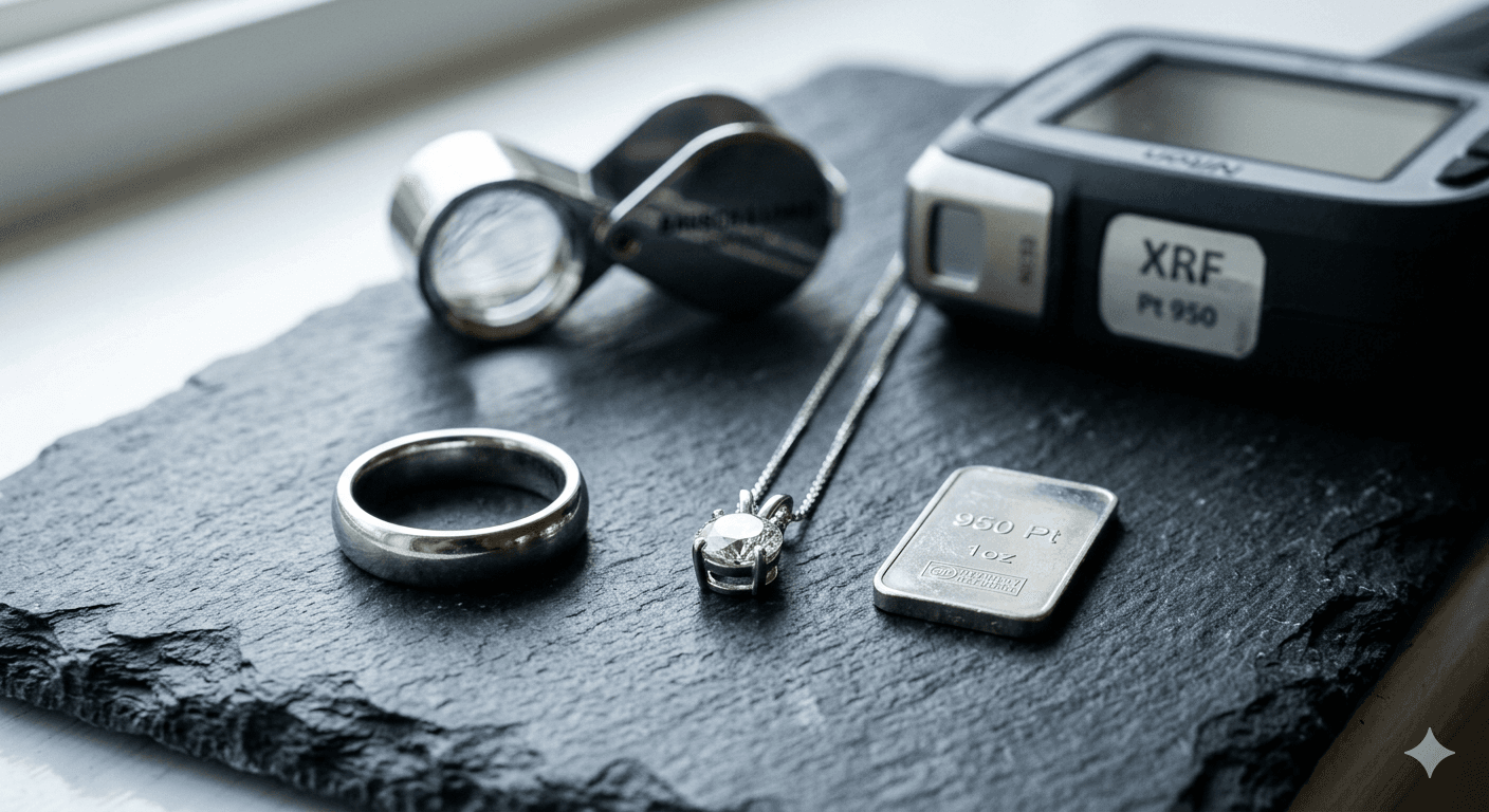 Jewelry on velvet tray with gold bars